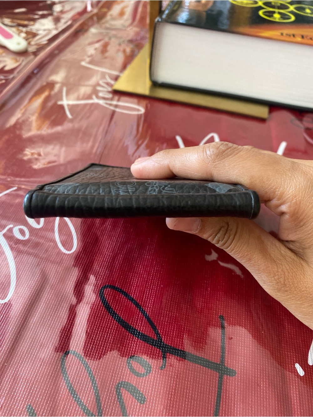 MCM Black Signature Monogram Leather Wallet - Picture 8 of 11